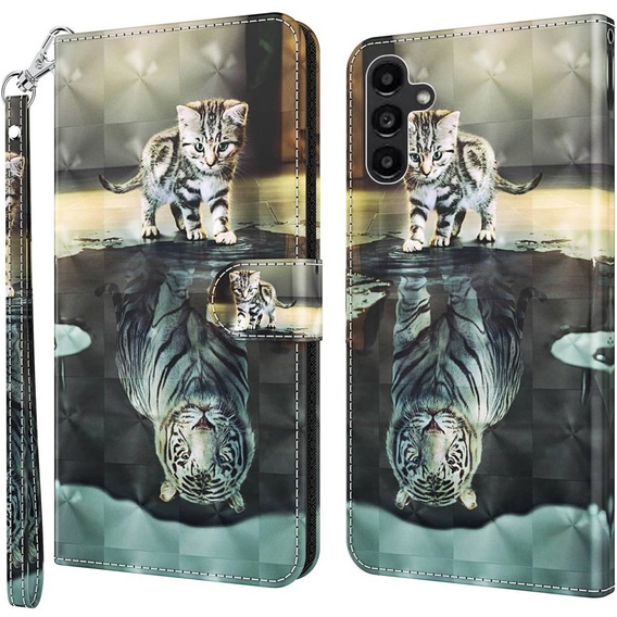 Etui z klapką do Samsung Galaxy A14 4G/5G, Wallet, Cat & Tiger