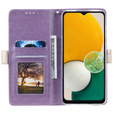 Etui z klapką do Samsung Galaxy A54 5G, Wallet Pocket Zipper Lace, fioletowe