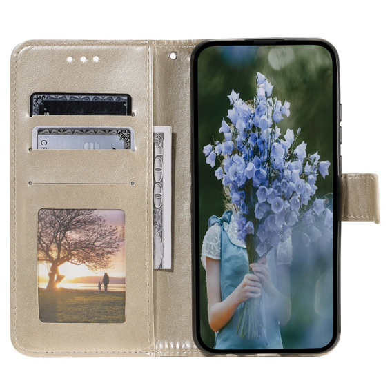 Etui z klapką do Samsung Galaxy S23 FE, Mandala, złote