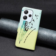 Etui z klapką do Xiaomi Redmi 12 4G, Wallet, Feather niebieskie / żółte