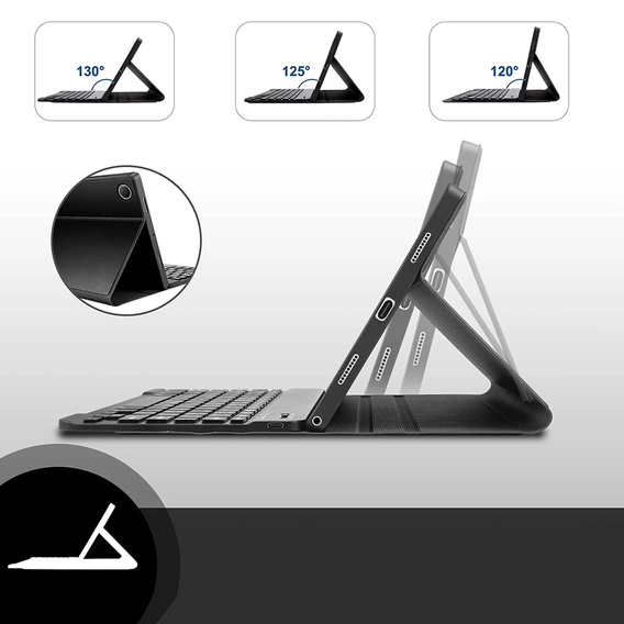 Etui z klawiaturą do Samsung Galaxy Tab A8 10.5, Leather Pen Slot, czarne