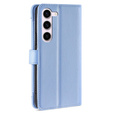 Etui z klapką do Samsung Galaxy S23, Wallet Zipper Pocket, niebieskie