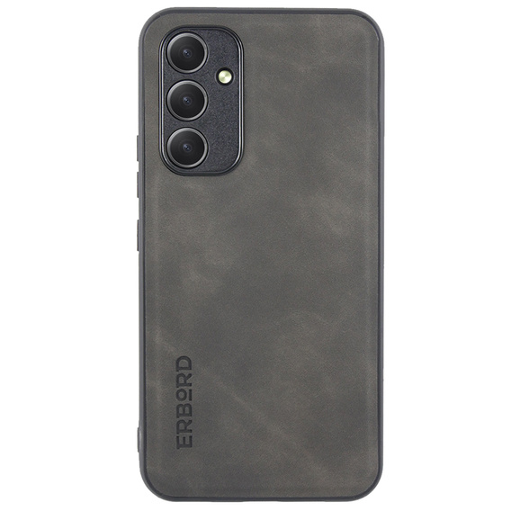Etui do Samsung Galaxy A54 5G, ERBORD Business, z blaszką do uchwytów samochodowych, szare