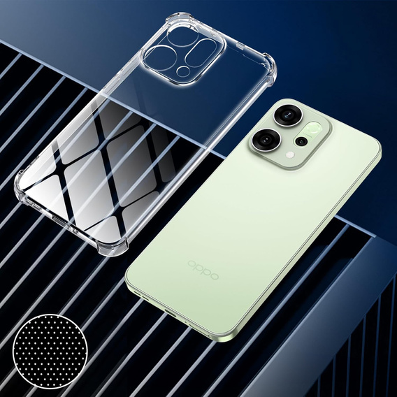 Etui do Oppo Reno 14, wzmocnione, z ochroną aparatu, przezroczyste