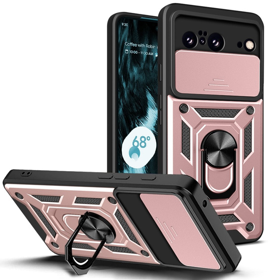Etui pancerne do Google Pixel 8, CamShield Slide, różowe rose gold