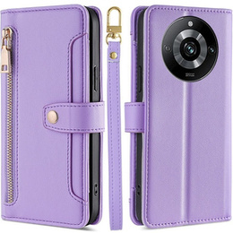 Etui z klapką do Realme 11 Pro 5G / Pro+ 5G, Wallet Zipper Pocket, fioletowe