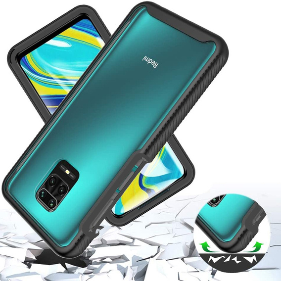 Etui do Xiaomi Redmi Note 9S / 9 Pro, Shockproof, z folią, czarne