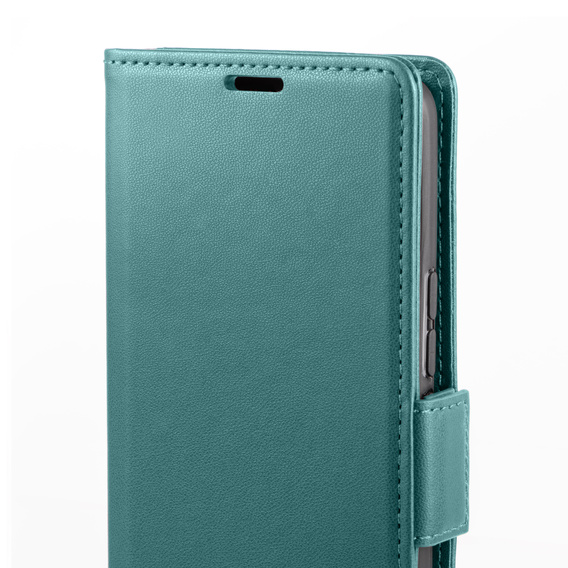 Etui do Samsung Galaxy S24 FE, ERBORD Glossy Litchi, portfel z klapką, zielone