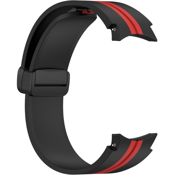 Pasek Silikonowy do Samsung Galaxy Watch 4/5/6 40/42/43/44/45/46/47mm, Czarny / Czerwony