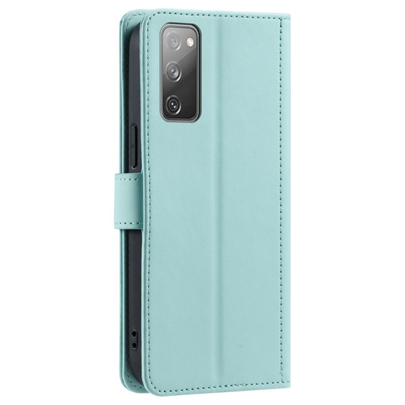 Etui z klapką do Samsung Galaxy S20 FE, Rhombus Crossbody Leather, zielone
