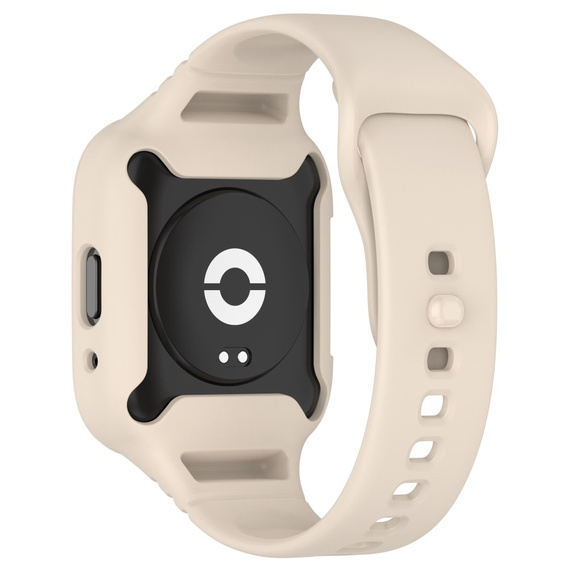 Pasek Silikonowy z Etui do Xiaomi Redmi Watch 3 Active, Beżowy