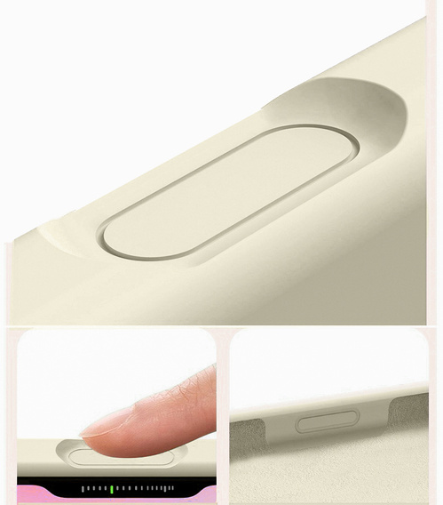 Etui silikonowe do iPhone 17 Pro, do MagSafe, antywstrząsowe, beżowe