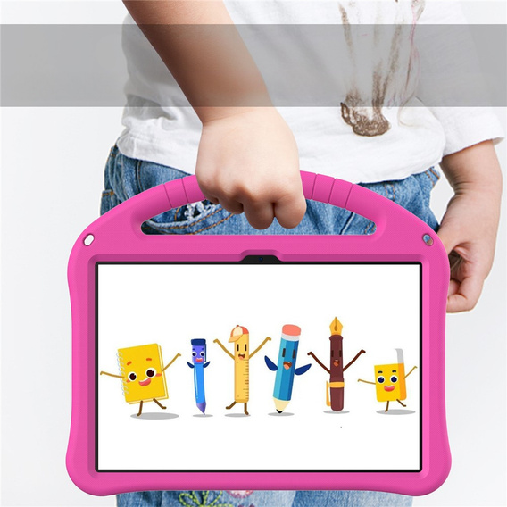 Etui dziecięce do T Tablet 2 5G, z podstawką i uchwytem, różowe