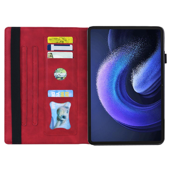 Etui do Xiaomi Pad 6, Classic, z miejscem na rysik, czerwone