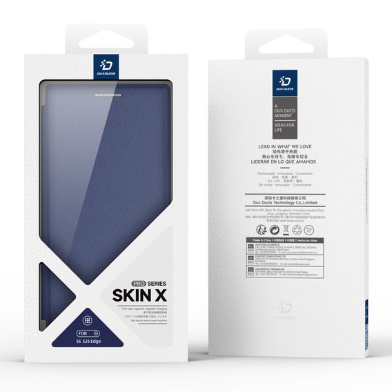 Etui Dux Ducis do Samsung Galaxy S25 Edge, Skin X Pro, MagSafe, granatowe