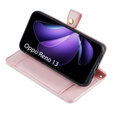 Etui z klapką do Oppo Reno 13, Wallet Zipper Pocket, różowe