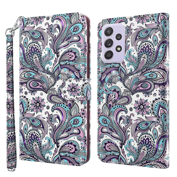 Etui Wallet do Samsung Galaxy A52 / A52s, Swirl Flower