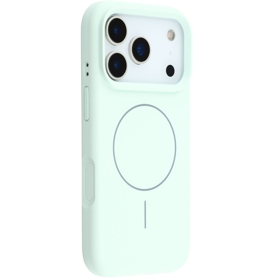 Etui silikonowe do iPhone 17 Pro, do MagSafe, antywstrząsowe, zielone
