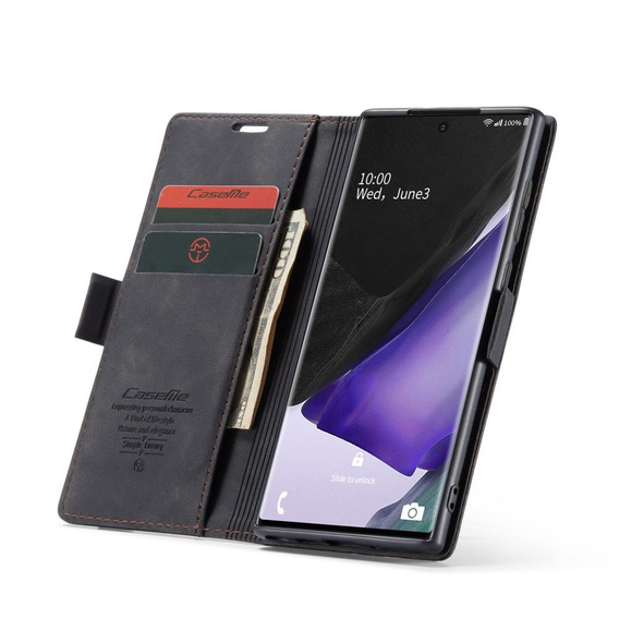 Etui CASEME do Samsung Galaxy Note 20 Ultra, Leather Wallet Case, czarne