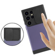 Pancerne etui do MagSafe na Galaxy S24 Ultra, ERBORD MagProtect Cam Slider, fioletowe