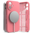 Etui Ringke do iPhone 16, Silicone MagSafe, różowe + Szkło Hartowane 9H