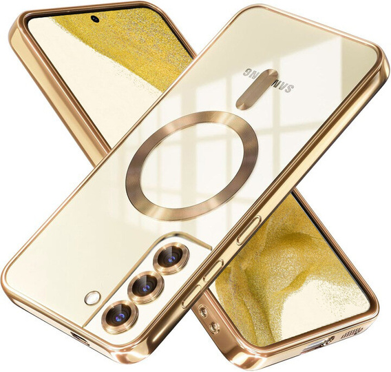 Etui do Samsung Galaxy S22, Electro MagSafe, złote + Szkło na ekran