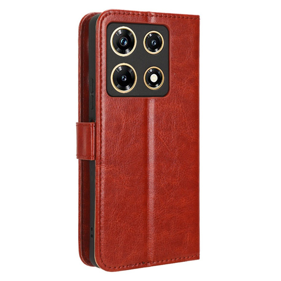 Etui z klapką do Infinix Note 30 Pro 4G, Crazy Horse Wallet, brązowe