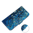 Etui z klapką do Oppo A17, Wallet, Sakura niebieskie