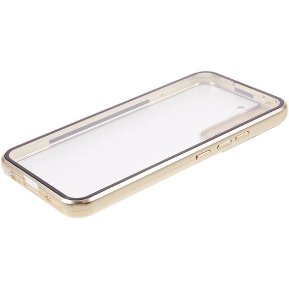 Etui do Samsung Galaxy S22, Magnetic Dual Glass, złote