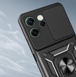 Etui pancerne do Oppo Reno 14F, z ochroną aparatu, z podstawką, czarne