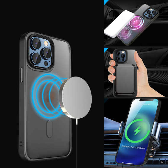 Etui Mocolo do iPhone 14 Pro, MagSafe, czarne