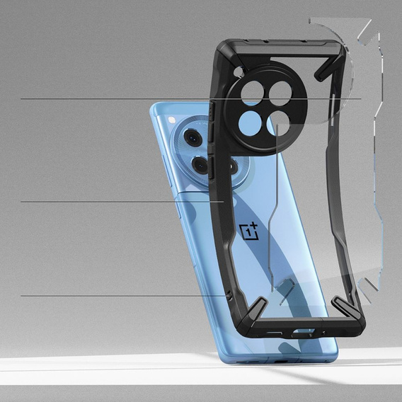 Etui pancerne Ringke do OnePlus 12R 5G, Fusion X, Przezroczyste / Czarne