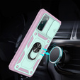 Etui pancerne do Samsung Galaxy S20 FE, CamShield Slide, zielone/różowe