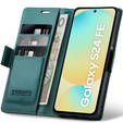 Etui do Samsung Galaxy S24 FE, ERBORD Glossy Litchi, portfel z klapką, zielone
