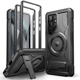 Etui Dexnor do Galaxy S24 Ultra – pancerna ochrona z funkcją podstawki i folią PET, czarne