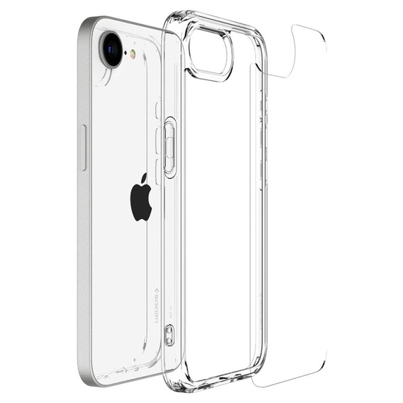 Etui Spigen do iPhone 16E, Ultra Hybrid, przezroczyste + Szkło Hartowane 9H