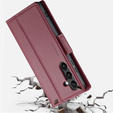 Etui do Samsung Galaxy S24, ERBORD Glossy Litchi, portfel z klapką, czerwone