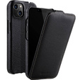 Etui MELKCO z klapką do iPhone 13, skórzane, flip, czarne