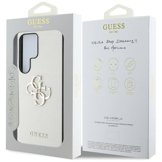 Etui GUESS do Samsung Galaxy S25 Ultra, Classic Logo, beżowe
