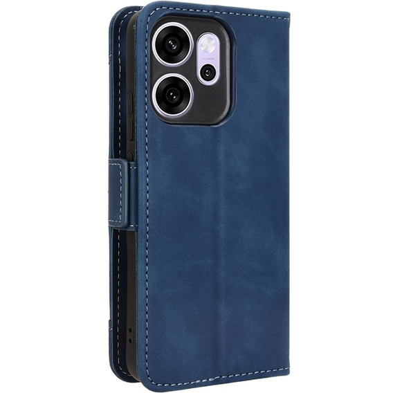 Etui z klapką do Oppo Reno 14F, Card Slot, portfelowe, granatowe