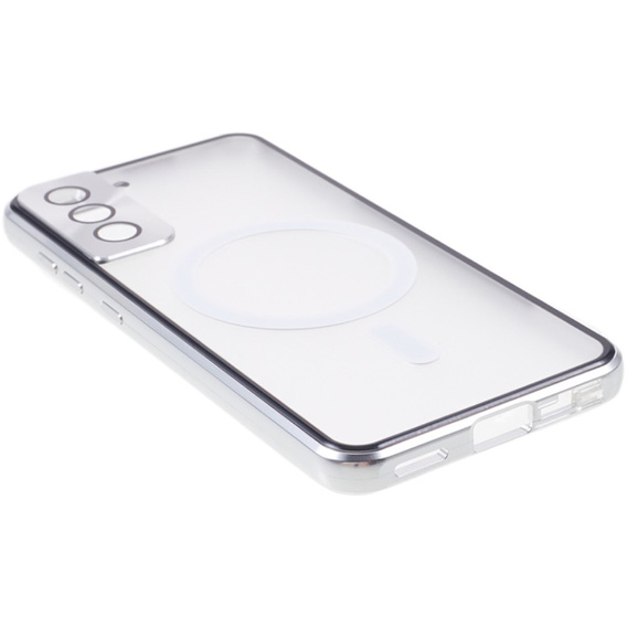 Etui Magnetic Dual Glass MagSafe do Samsung Galaxy S22, srebrne