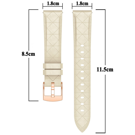 Pasek skórzany z klamrą uniwersalny 18 mm – biały