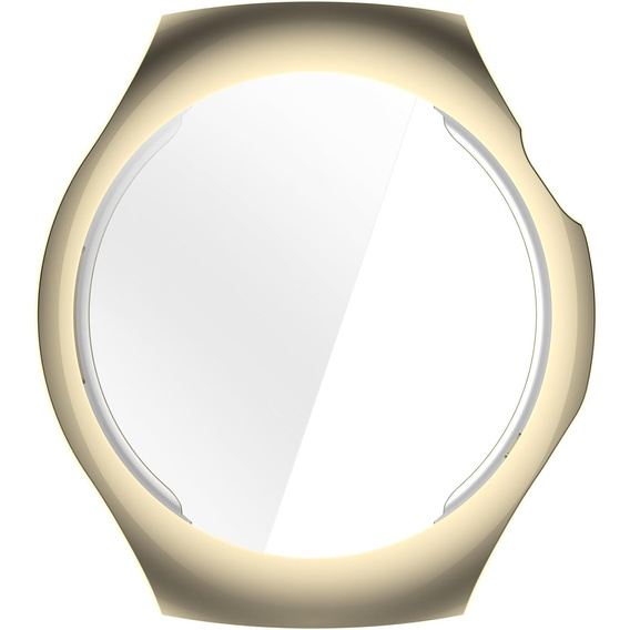 2w1 Etui silikonowe z osłoną ekranu do Huawei Watch 5 42mm – lekka ochrona wyświetlacza i boków - złote