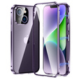 Etui do iPhone 14 Plus, Magnetic Dual Glass, fioletowe