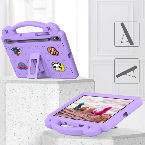 Etui do Samsung Galaxy Tab S7/S8/S9, Cute Patterns, z podstawką, Fioletowe