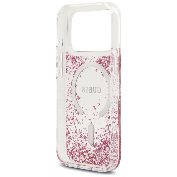 Etui GUESS Resin Bottom Glitter MagSafe do iPhone 17 Pro