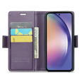 Etui do Samsung Galaxy A55, ERBORD Glossy Litchi, portfel z klapką, fioletowe