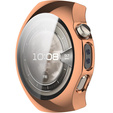 2w1 Etui silikonowe z osłoną ekranu do Huawei Watch 5 42mm – lekka ochrona wyświetlacza i boków - różowo-złote