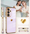 Etui do Samsung Galaxy A56 5G, Electro heart, fioletowe + Szkło 9H