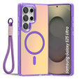Etui do Samsung Galaxy S25 Ultra – laserowe, z MagSafe i paskiem – fioletowe/kolorowe